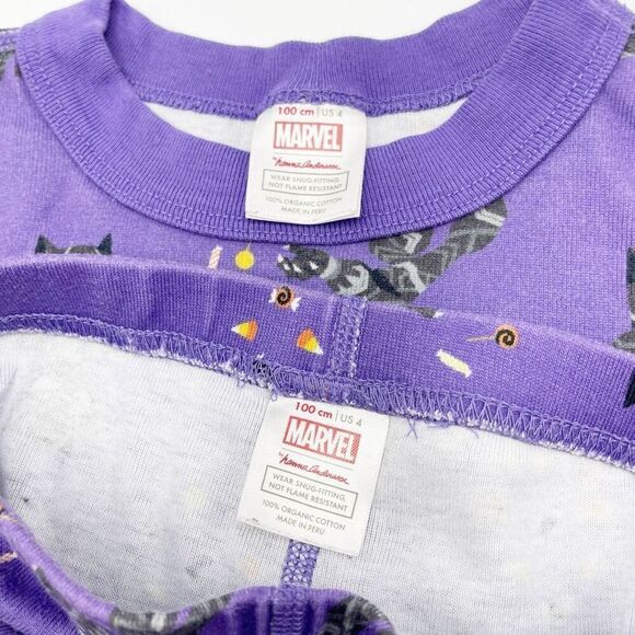 Hanna Andersson Long Johns Black Panther Lot of 2 Pair - Kids EU 100 / US 4 - Picture 7 of 11